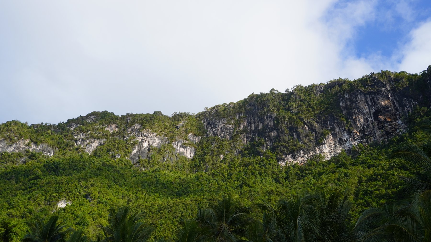 Tebing karst hijau di Desa Gerak Makmur